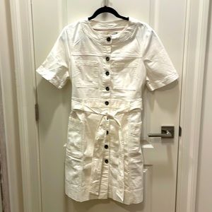 Boden White Belted Cargo Dress